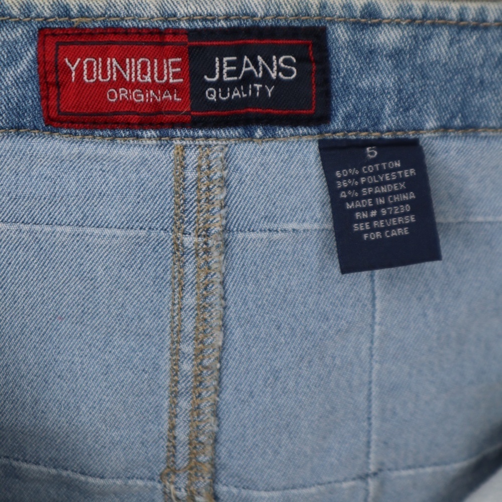 Y2K Checker Squares Jean Skirt Stretchy Size 5 - Picture 4 of 4